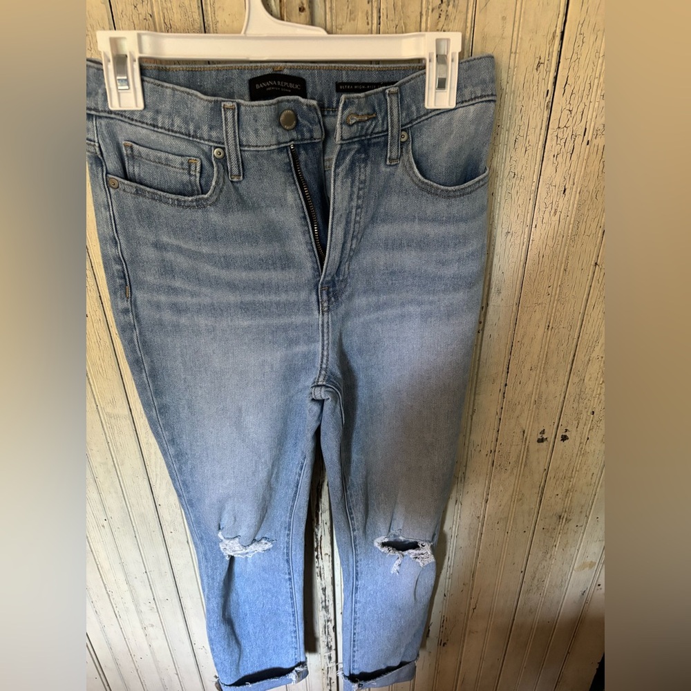 Banana Republic Denim Ultra High-Rise Slim Fit Jeans Size 27 Light Wash